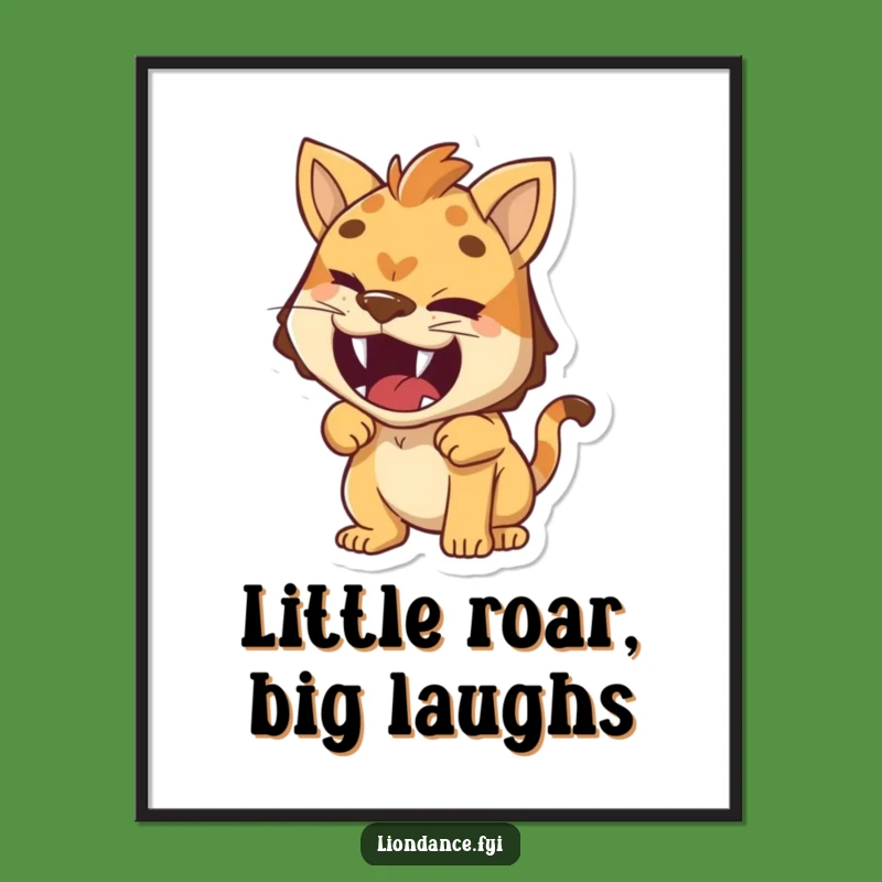 Funny Roaring Imposter Poster: Cheeky Wink Character Art, Unique Funny Gift Decor
