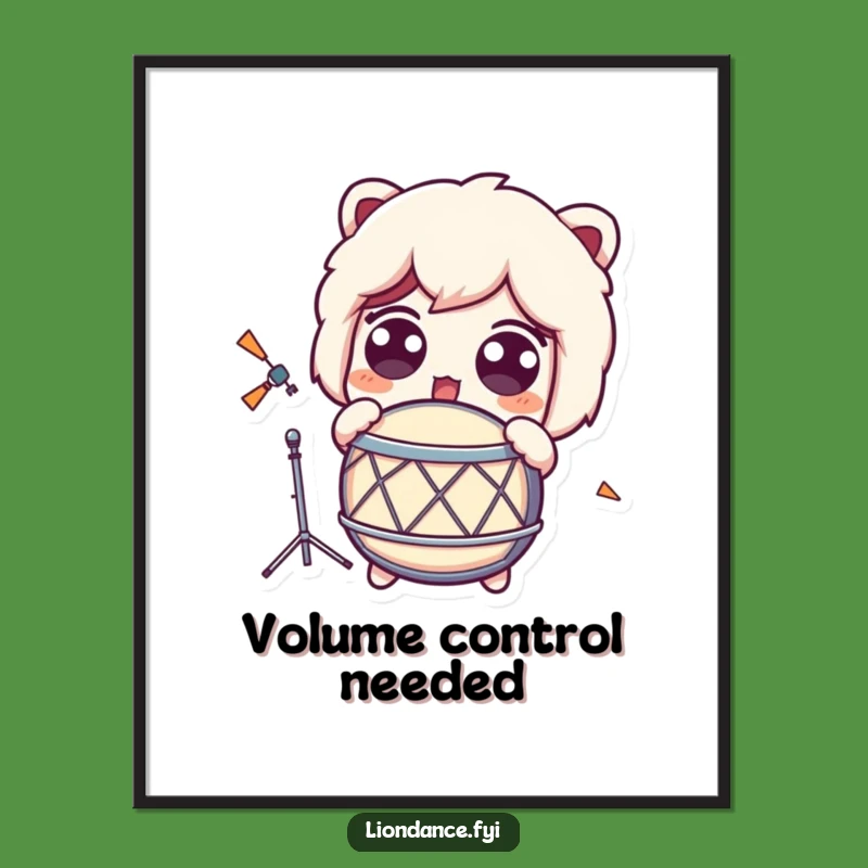 Funny Surprised Drum Reaction Poster - Humorous Art for Startled Decor Lovers
