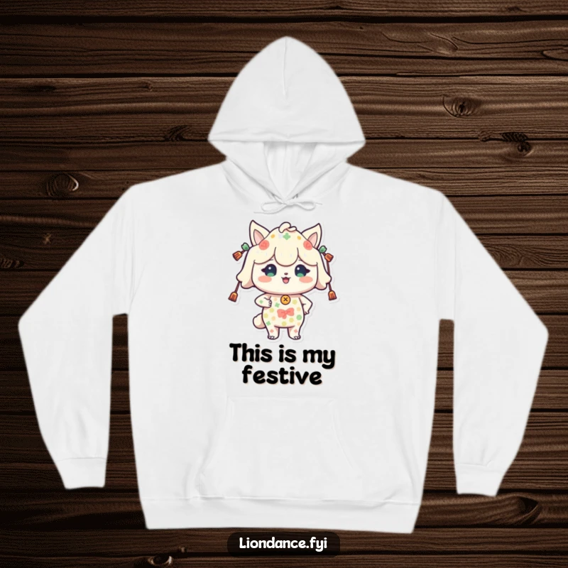 Funny hoodie featuring a proud character in festive patterns, perfect for cozy holiday comfort. Great funny gift idea.