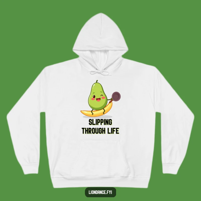 Funny Avocado Wok Hoodie: Cozy Slip-Up Sweatshirt Gift