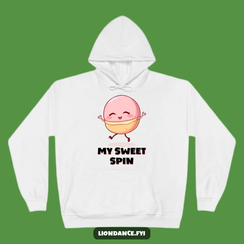 Funny Macaron Ballet Hoodie: Cozy Dessert Apparel, Perfect Humorous Gift