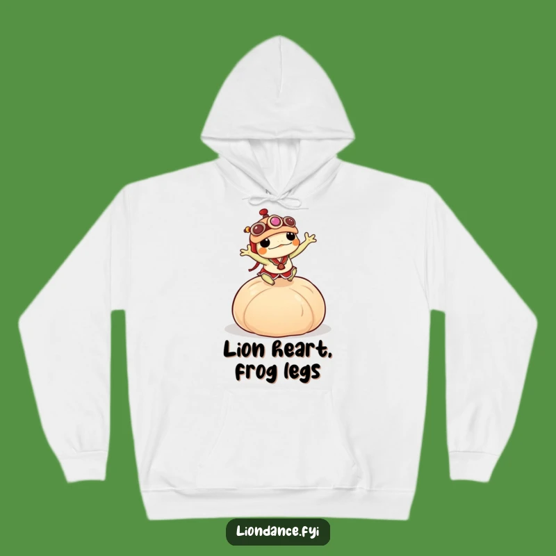 Funny Frog Lion Dancer Hoodie: Cozy Leap Over Dumpling Sweatshirt Gift
