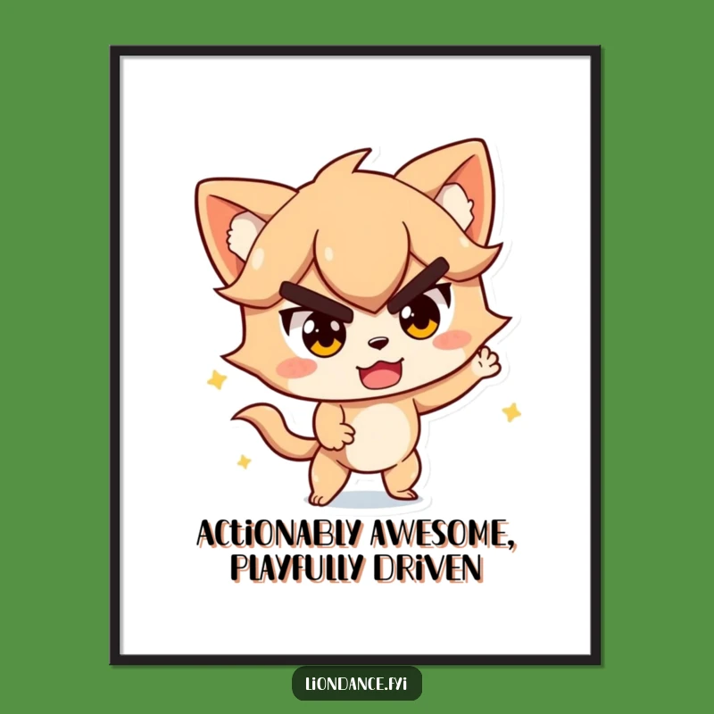 Free Printable Wall Art: Determined Playful Character Funny Downloadable Art for Motivated Spaces