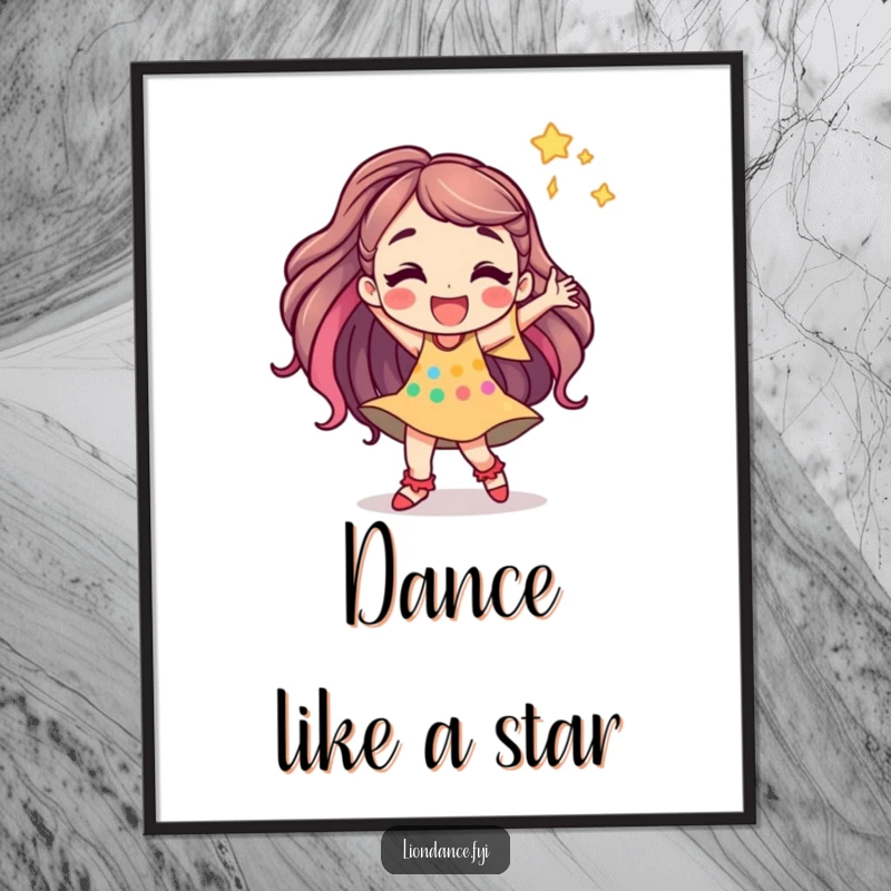 Funny Free Printable Wall Art: Jubilant character dances with boundless energy, capturing the essence of pure celebration.