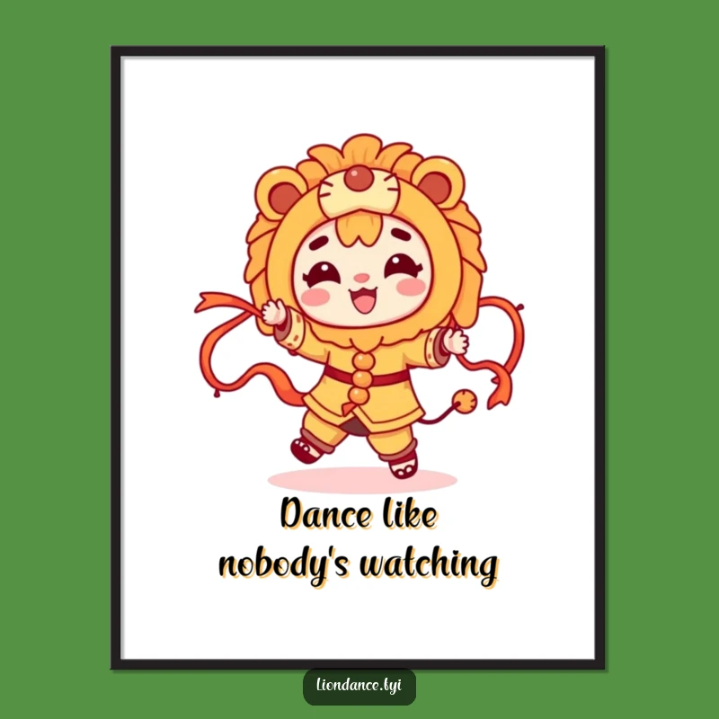 Free Printable Wall Art: Dancing Lion Costume Decor, LOL Downloadable Poster