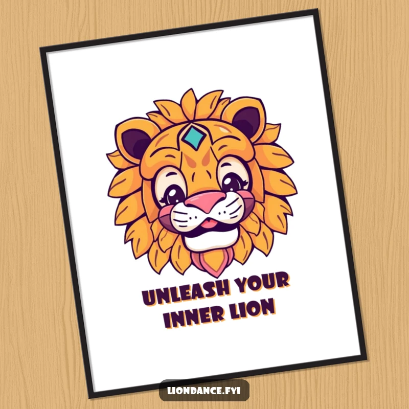 Funny free printable wall art of a character peeking from behind a vibrant lion mask. Mysterious, fun, and decorative.