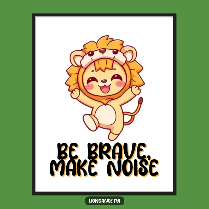 Free Printable Wall Art: Lion Costume Leaping Wildly, Downloadable Fun Decor