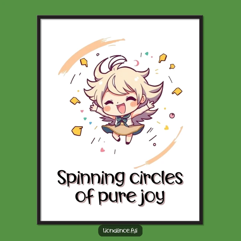 Free Printable Wall Art: Spinning Energy Character Funny Downloadable Art for Dynamic Spaces