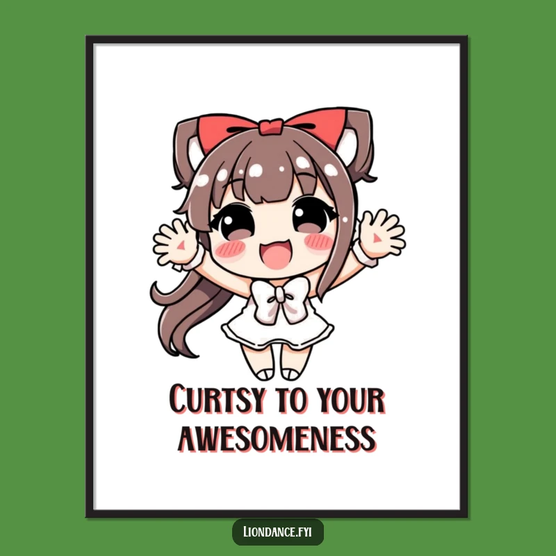 Funny Free Printable Wall Art: Exaggerated Bowing Character, Humorous Downloadable Decor