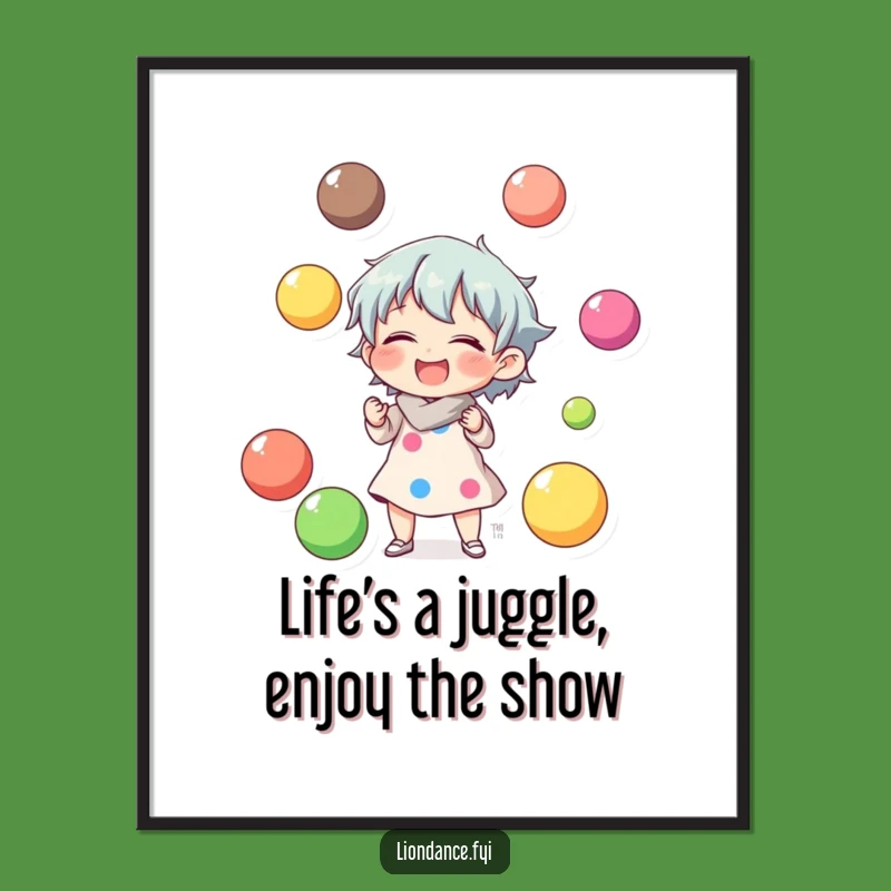 Funny Free Printable Wall Art: Juggling Character Laughs, Hilarious Downloadable Decor