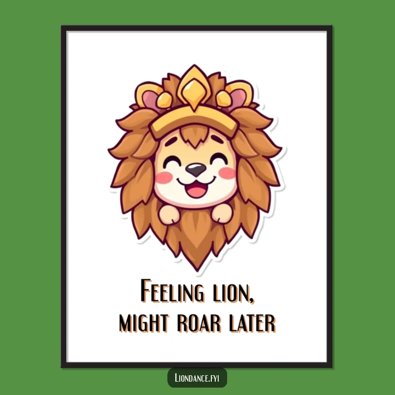 Funny Free Printable Wall Art: Lion Headdress Grin, Hilarious Downloadable Decor