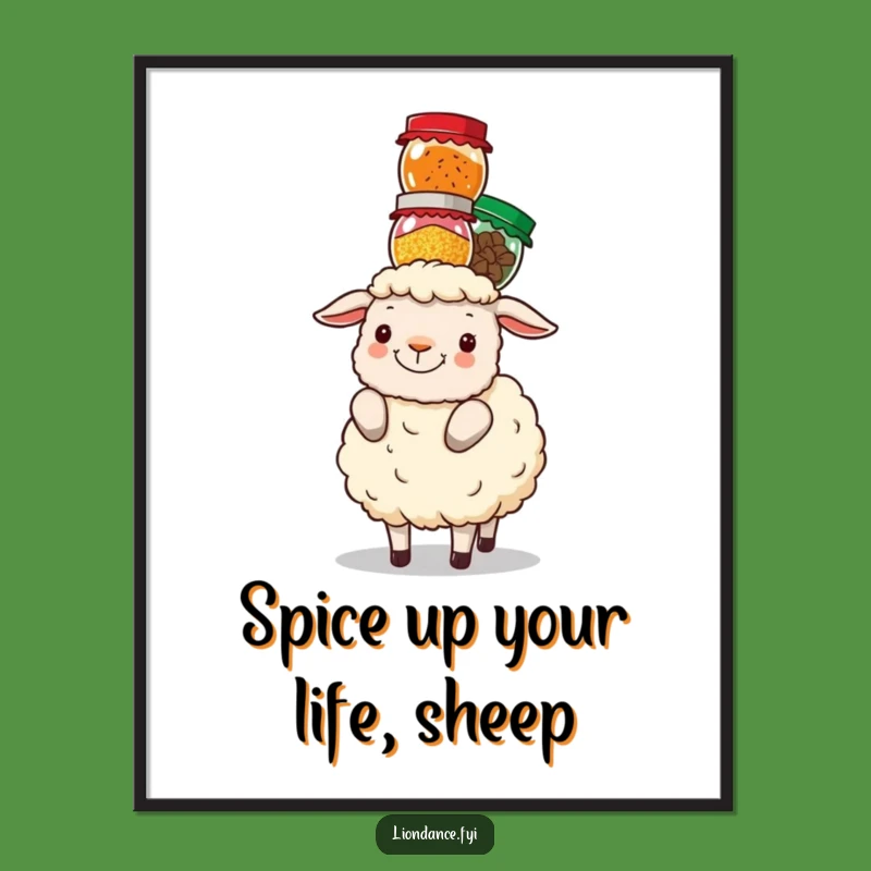 Funny Free Printable Wall Art: Sheep Spice Jar Balance Decor