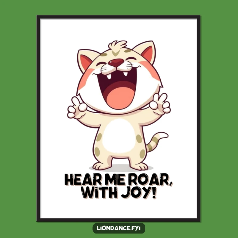 Funny Free Printable Wall Art: Roaring Character - Energetic Downloadable Decor