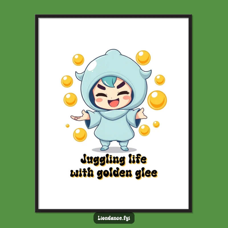 Free Printable Wall Art: Juggling Character Funny Downloadable Art for Playful Spaces