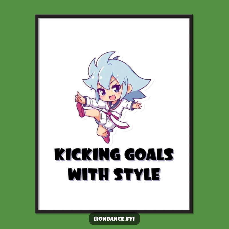 Free Printable Wall Art: Kicking Character Funny Downloadable Motivational Decor