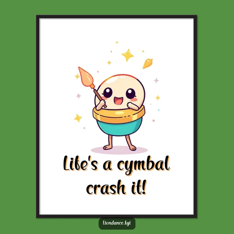 Funny Free Printable Wall Art: Clashing Cymbals - Instant Download Decor!