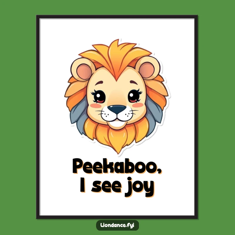 Free Printable Lion Head Art: Peeking Character Funny Downloadable Decor
