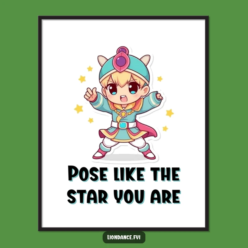 Free Printable Wall Art: Dynamic Costume Pose for Bold Decor