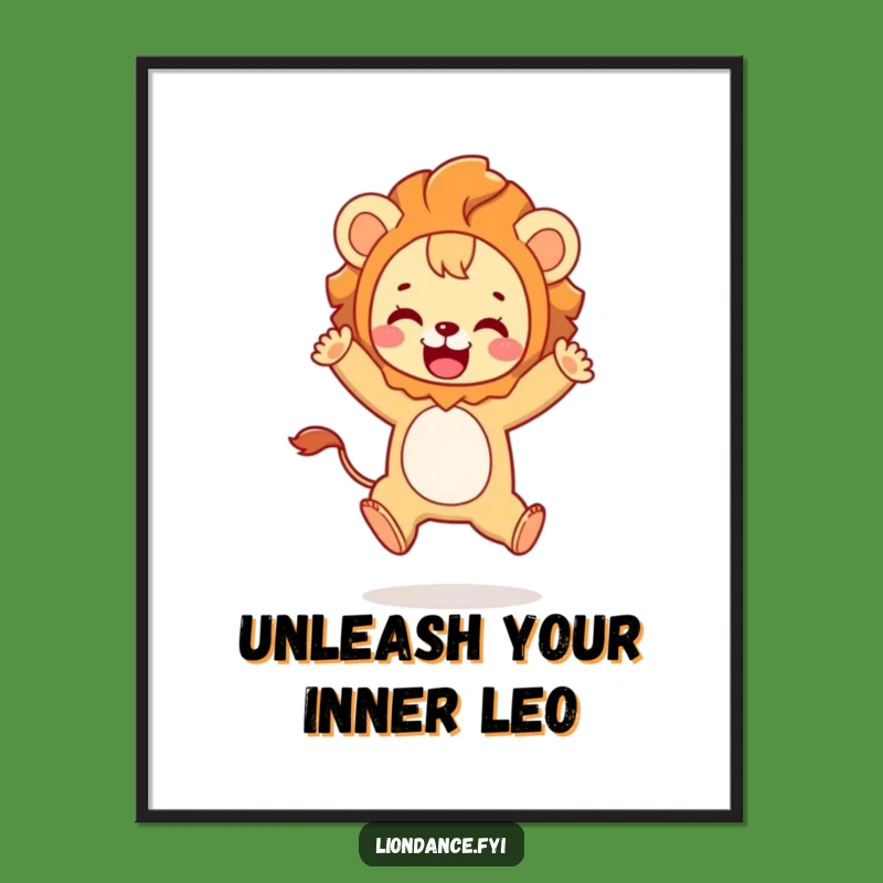 Free Printable Wall Art: Lion Costume Character Playful Funny Downloadable Art Gift