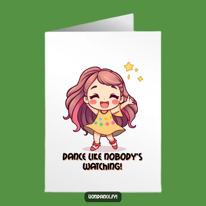 Free Printable Birthday Card: Jubilant Dancer - Energetic Downloadable Gift