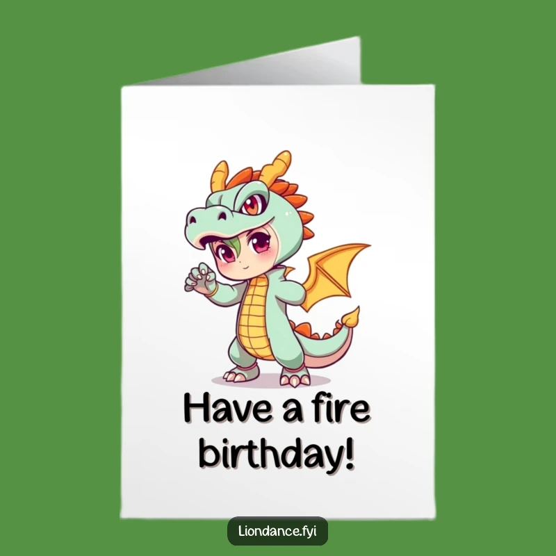 Free Printable Birthday Card: Fiery Dragon Pose Surprise Downloadable Gift