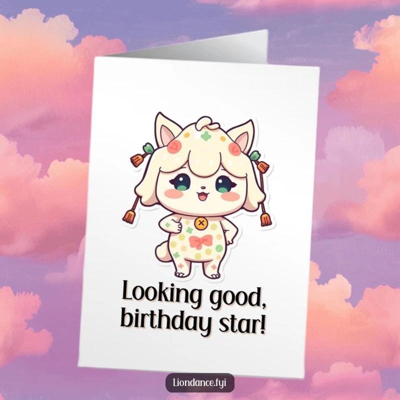 Funny Free Printable Birthday Card: A proud character stands tall, adorned in vibrant festive patterns, ready to deliver birthday cheer.