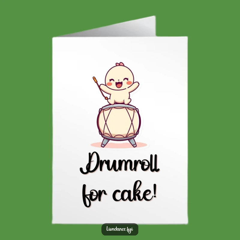 Free Printable Drummer Birthday Card: Playful Character, Funny Downloadable Greeting