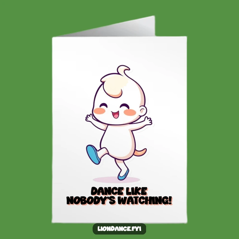 Free Printable Funny Birthday Card: Dancing Character, Rhythmic Foot Tap, Downloadable Joyful Greeting