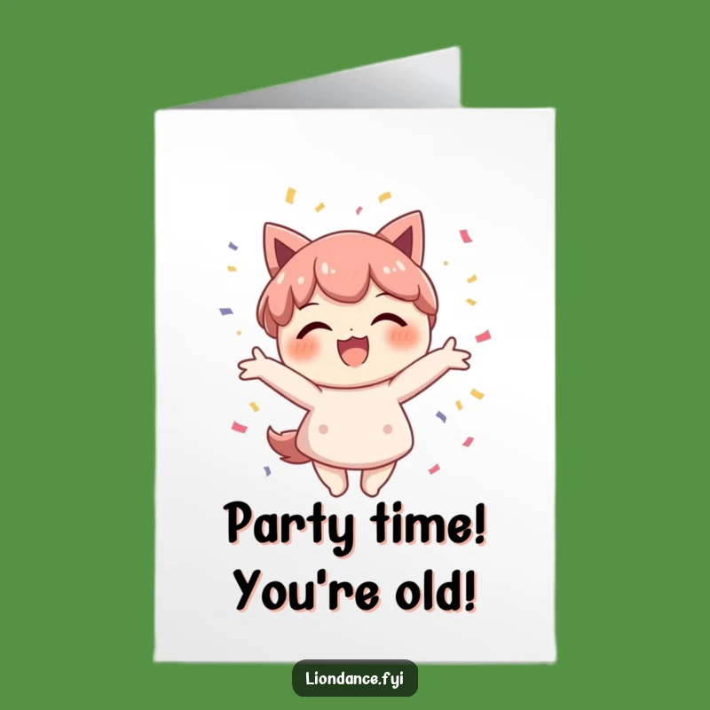 Free Printable Birthday Card: Confetti Character, Joyful Celebration, Funny Downloadable