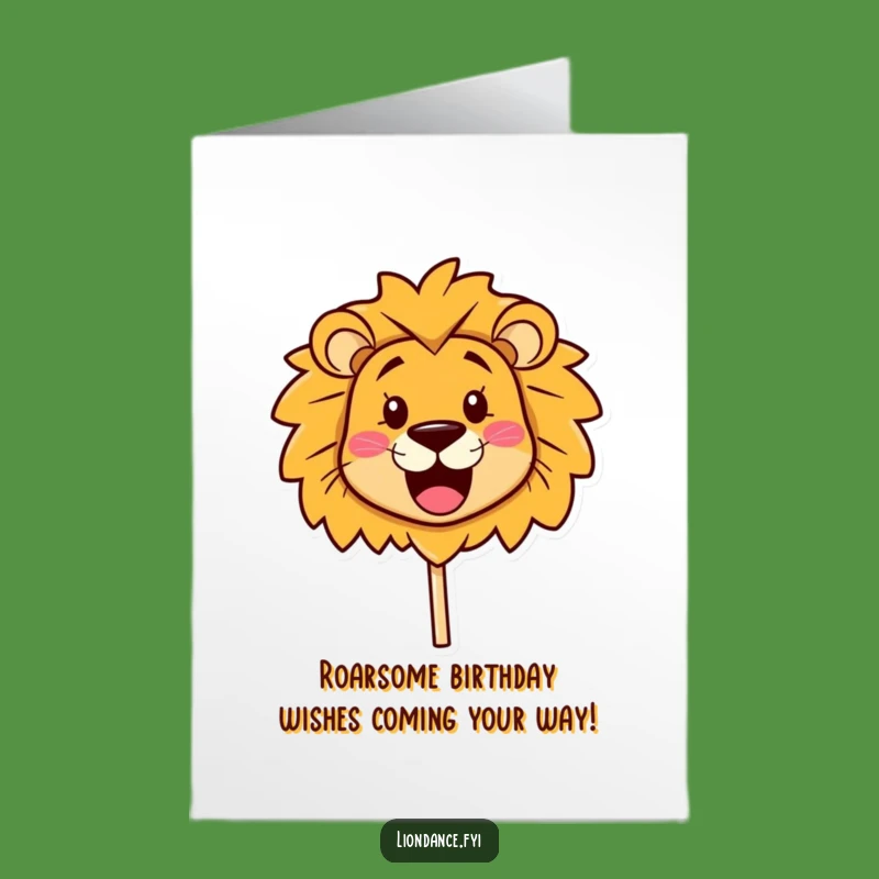 Free Printable Lion Card: Funny Birthday Greeting for Roaring Good Times