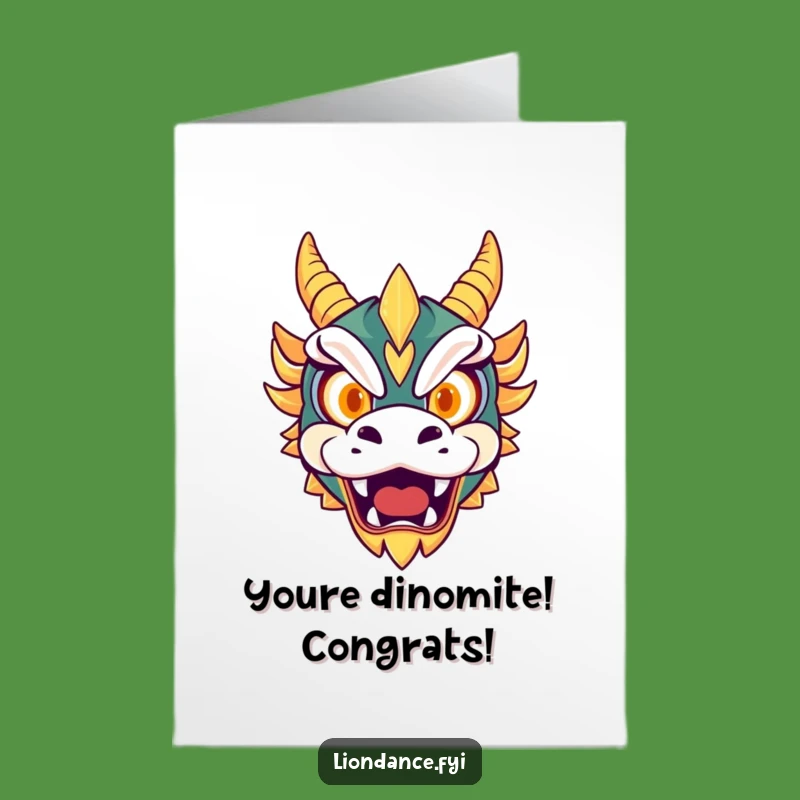 Free Printable Congrats Card: Dragon Mask Roar, Humorous Downloadable Gift!