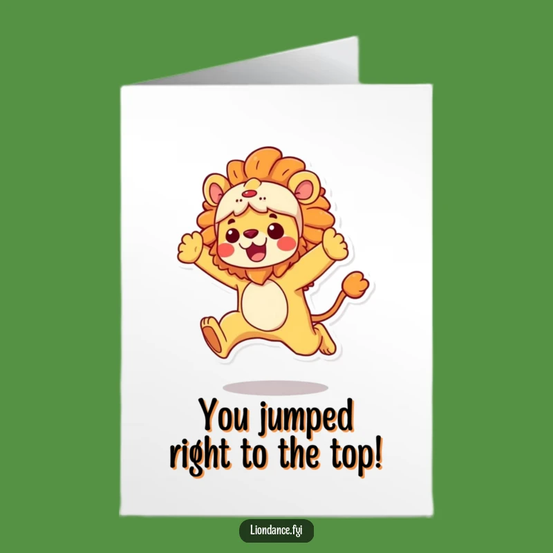 Free Printable Congrats Card: Lion Costume Leap for Your Big Achievement