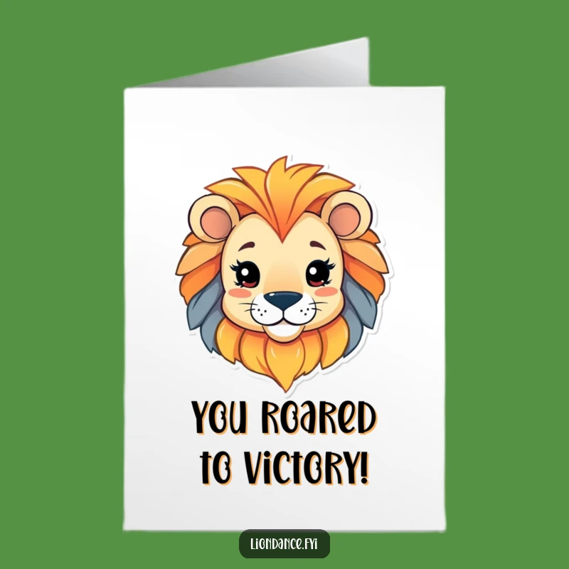 Free Printable Lion Head Congrats Card: Peeking Character Downloadable Joy