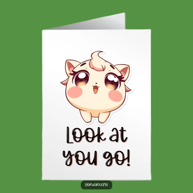 Free Printable Congratulations Card: Excited Eyes Character Funny Downloadable Gift