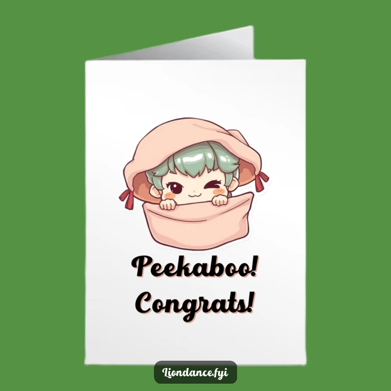 Free Printable Congrats Card: Mischievous Peeking Character, Funny Banner Downloadable