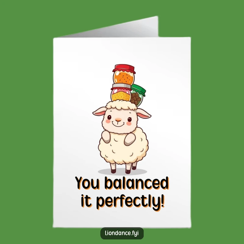 Free Printable Congrats Card: Sheep Masters the Art of Spice Balancing