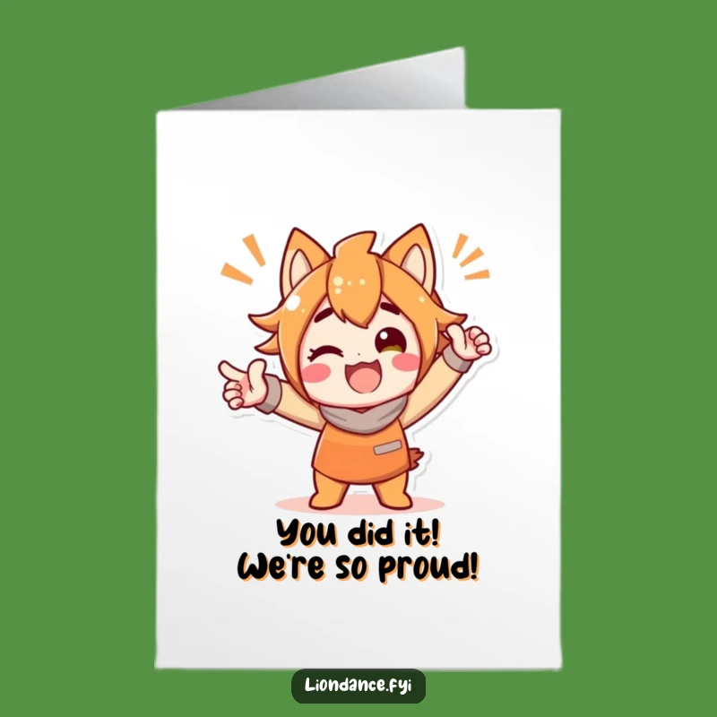 Free Printable Congrats Card: Bold Pose Character - Funny Downloadable Gift