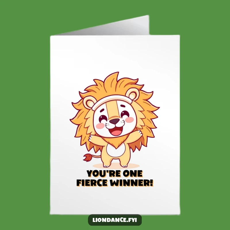 Free Printable Congrats Card: Lion Costume Spin - Funny Celebration Downloadable!