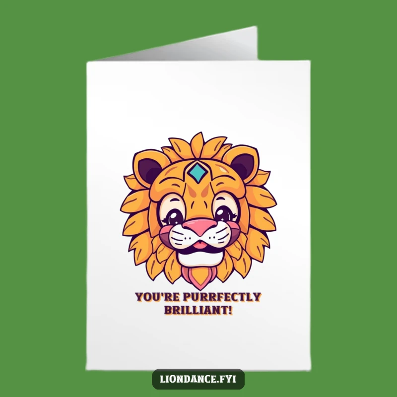 Free Printable Lion Mask Congrats Card: Playful Peek of Success