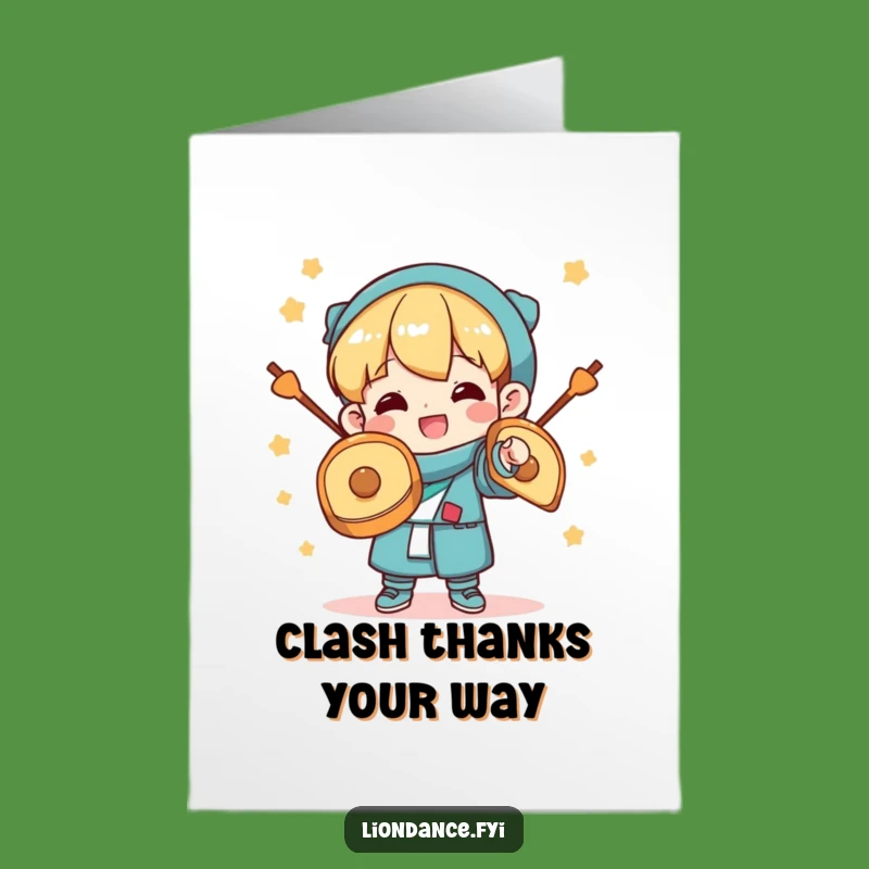 Free Printable Thank You Card: Cymbals Clashing Thanks, Downloadable Funny Gift