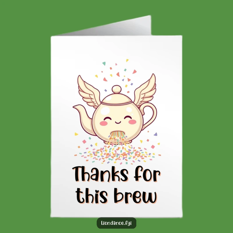 Free Printable Thank You Card: Confetti Teapot Pour Funny Downloadable Gift