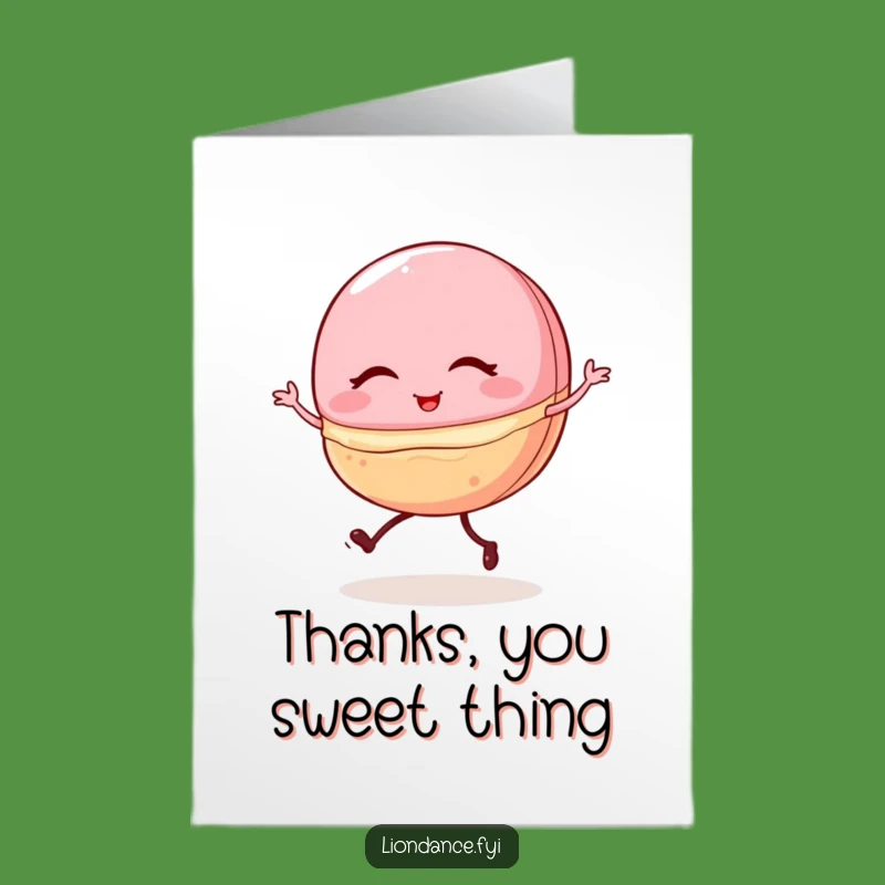 Free Printable Thank You Card: Winking Macaron Ballet Funny Gift