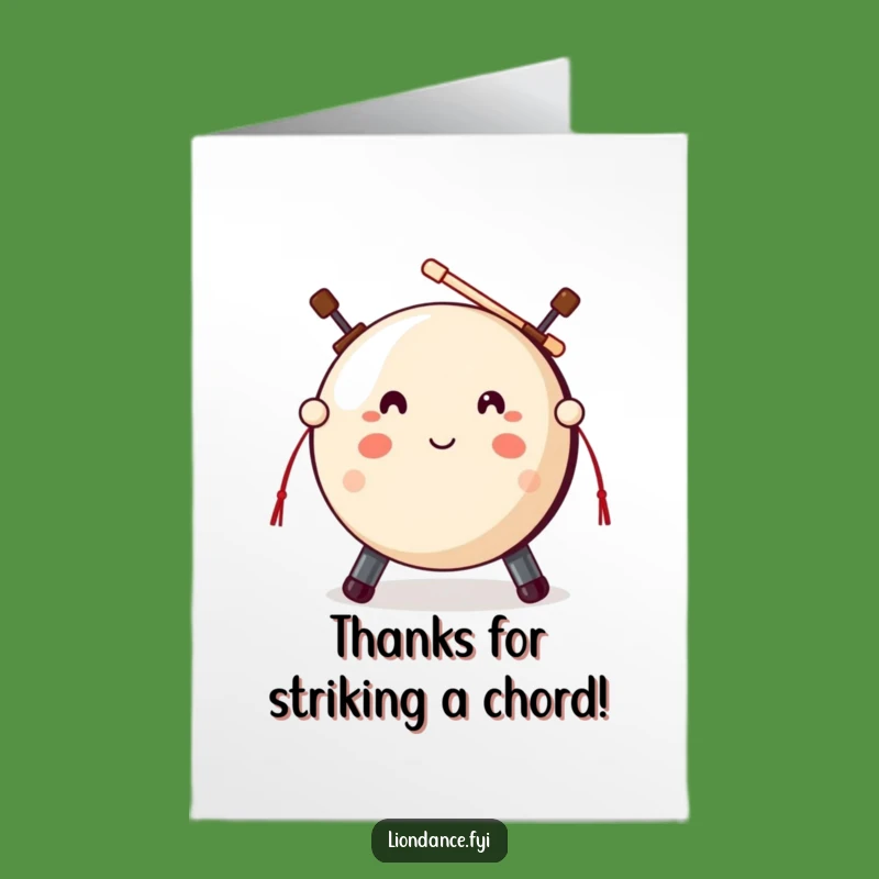 Free Printable Thank You Card: Gong Strike - A Loud & Clear Thank You!