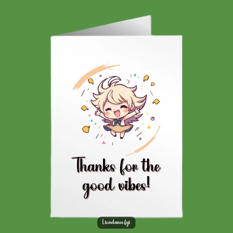 Free Printable Thank You Card: Spinning Energy Character Funny Downloadable Gift