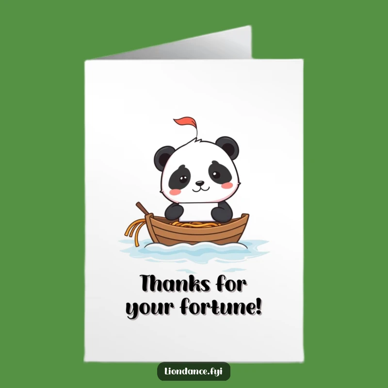 Free Printable Thank You Card: Panda's Fortune Cookie Sail Gratitude