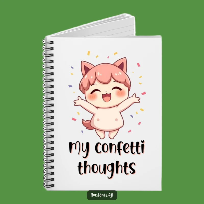 Funny Confetti Character Notebook - Delighted Smile Party Journal Gift