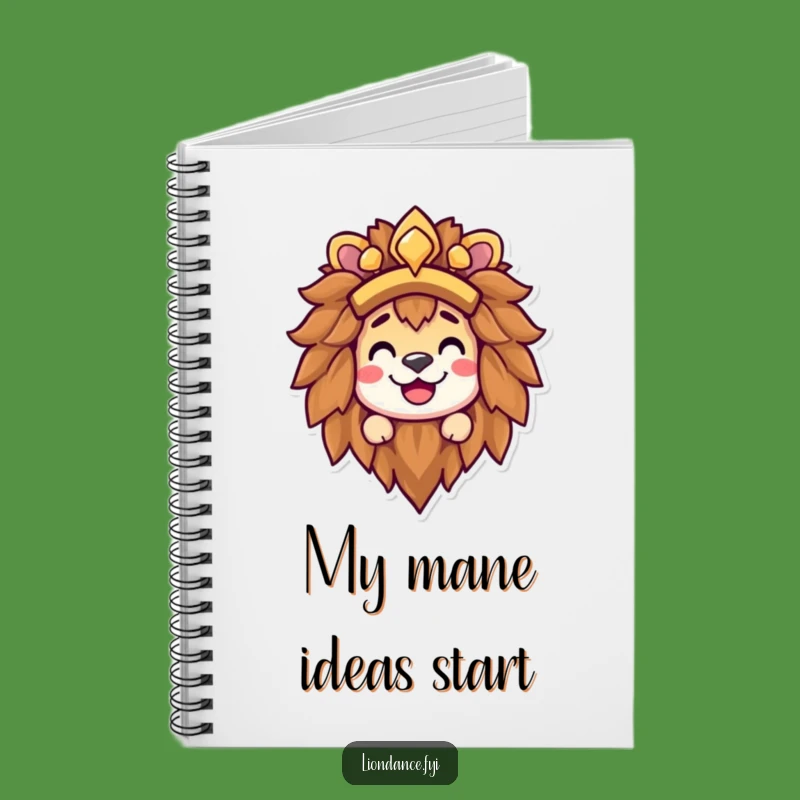Funny Lion Headdress Grin Notebook - Happy Character Peek Journal Gift