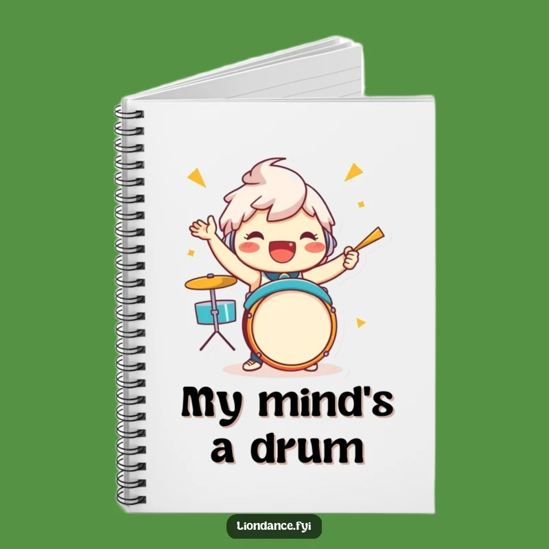 Funny Drummer Character Notebook - Jubilant Beat Enthusiastic Journal Gift