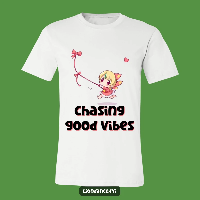 Funny Ribbon Chaser T-Shirt: Playful Character Tee, Whimsical Funny Gift