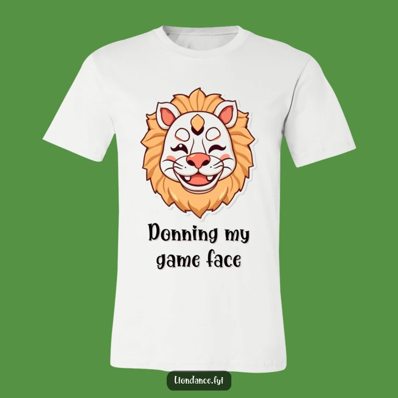 Funny Lion Mask T-Shirt - Happy Winking Character, Hilarious Animal Gift